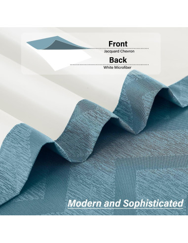 Cortinas Opacas Treatmentex Chevron Azul 40x63 cm 2 Pcs