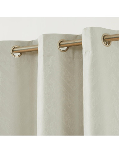 Cortinas Blackout Treatmentex Chevron Marfil 2 Pcs 100% Aislantes