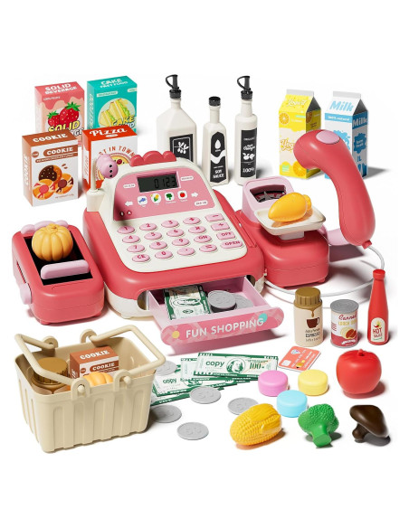 Caja Registradora Juguete Stactcute 49 Piezas Rosa