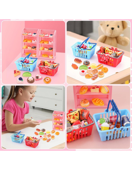 50 Piezas Juguetes de Comida en Miniatura Kapeiluo Accesorios