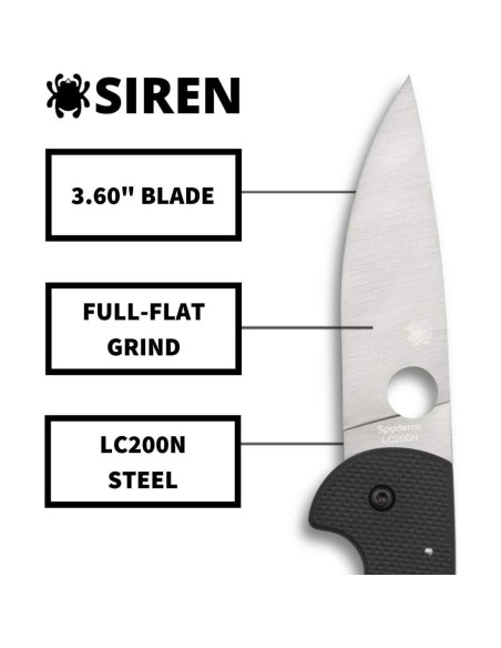 Cuchillo Plegable Spyderco Siren C247GP - Acero LC200N 9.21 cm