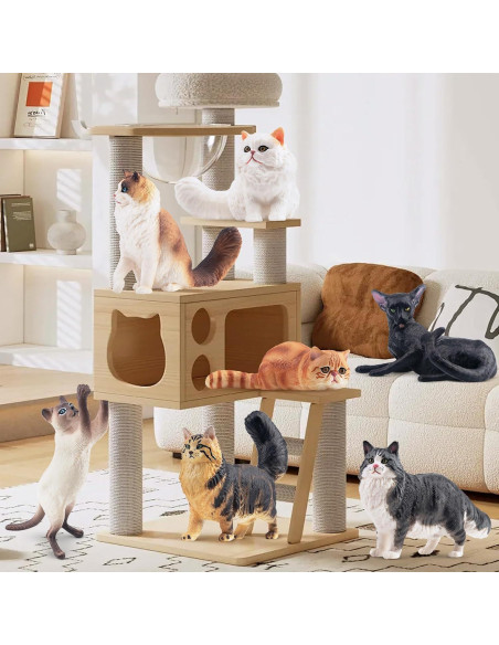 12 Figuras de Gato Realistas EYSCOTA Juguete Decorativo