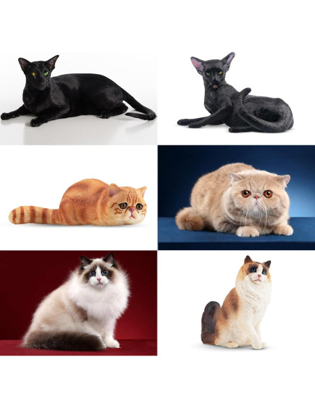 12 Figuras de Gato Realistas EYSCOTA Juguete Decorativo
