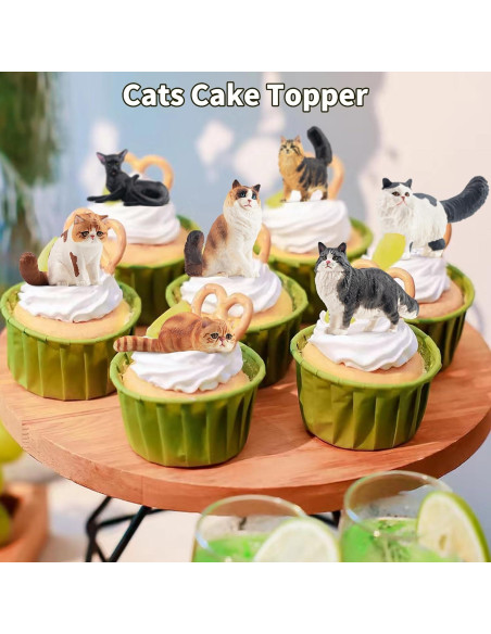 12 Figuras de Gato Realistas EYSCOTA Juguete Decorativo