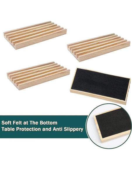 Juego de 4 bandejas de dominó de madera ESSAJOY - Organizador Juego de 4 bandejas de dominó de madera ESSAJOY - Organizador