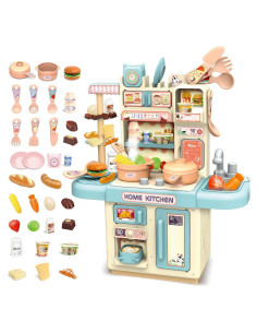 Set de Cocina de Juguete deAO 33 Piezas con Luz y Vapor