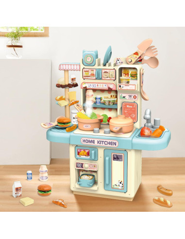 Set de Cocina de Juguete deAO 33 Piezas con Luz y Vapor