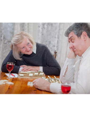 Juego de 4 bandejas de dominó de madera ESSAJOY - Organizador