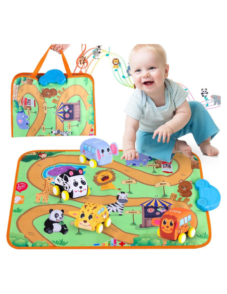 Conjunto Juguete Vehículo Retroceso y Alfombra Musical