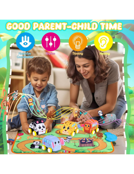 Conjunto Juguete Vehículo Retroceso y Alfombra Musical