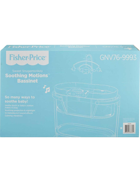 Cuna Lateral Fisher-Price Snugamonkey con Vibraciones y Luces