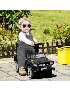 Coche de empuje Aosom negro para niños con bocina y luces 2