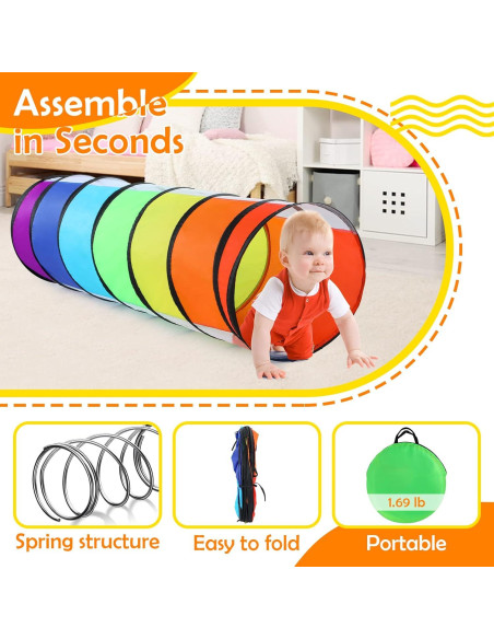 Túnel de Juego Moncoland Colorido para Niños y Mascotas