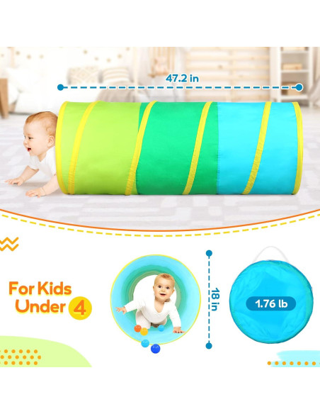 Túnel de Juego Moncoland para Niños, Algodón Colorido Túnel de Juego Moncoland para Niños, Algodón Colorido