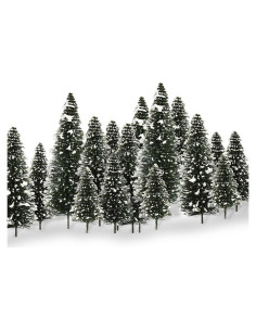 40PCS Árboles de Cedro con Nieve Evemodel HO N Escala
