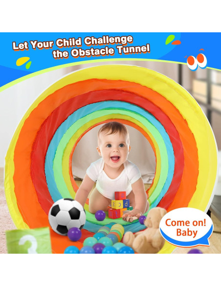 Túnel de Juego Colorido para Niños - 175 cm - Seguro y Divertido