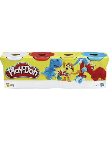 Tinas de Play-Doh Hasbro, 4 colores, 140g cada una