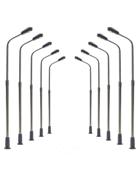 Poste de Luz de Calle LED Evemodel LQS06 10 Pcs Escala N