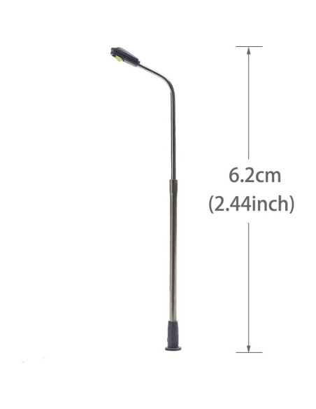 Poste de Luz de Calle LED Evemodel LQS06 10 Pcs Escala N