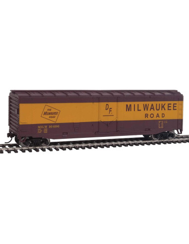 Carro de Carga Walthers Milwaukee Road HO Rojo Amarillo