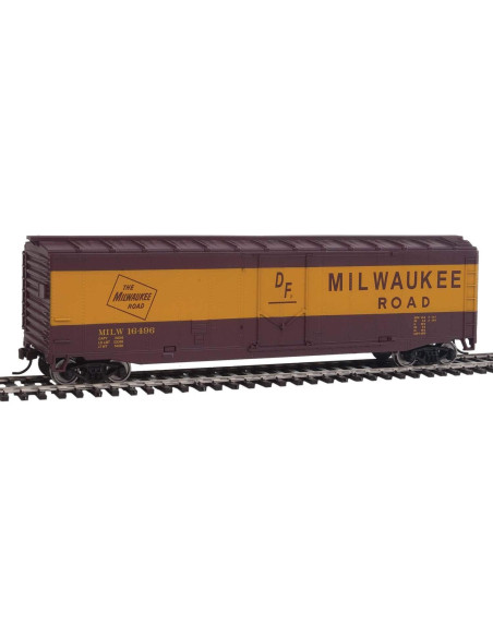 Carro de Carga Walthers Milwaukee Road HO Rojo Amarillo