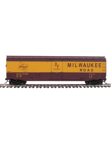 Carro de Carga Walthers Milwaukee Road HO Rojo Amarillo