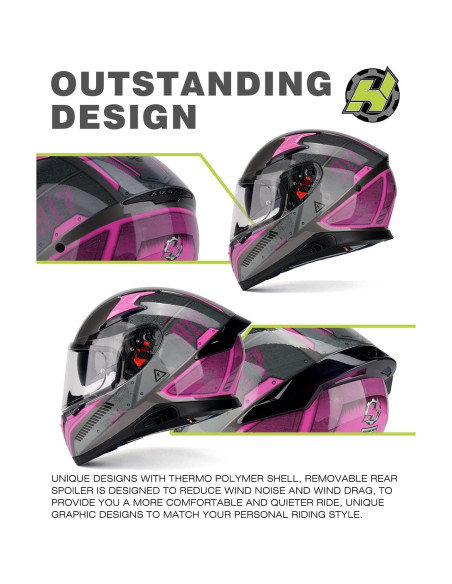 Casco HAX Impulse Rosa S DOT Aerodinámico y Ligero Casco HAX Impulse Rosa S DOT Aerodinámico y Ligero