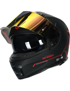 Casco HAX Force Aerodinámico Doble Visera XXL Negro Mate 2