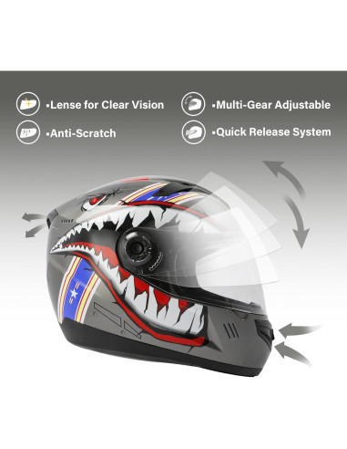 Casco Infantil SLMOTO de Motocross - Boca de Tiburón - Talla L