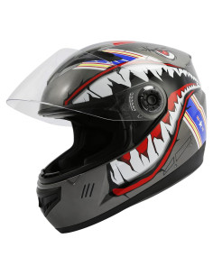 Casco Infantil SLMOTO Cara Completa Motocross Gris Tiburón
