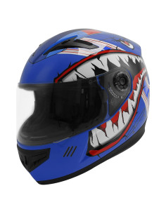 Casco Infantil SLMOTO Boca de Tiburón Azul M DOT
