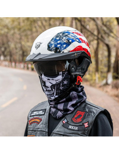 Casco Abierto VCOROS VHF04 con Visera Solar y Hebilla Rápida