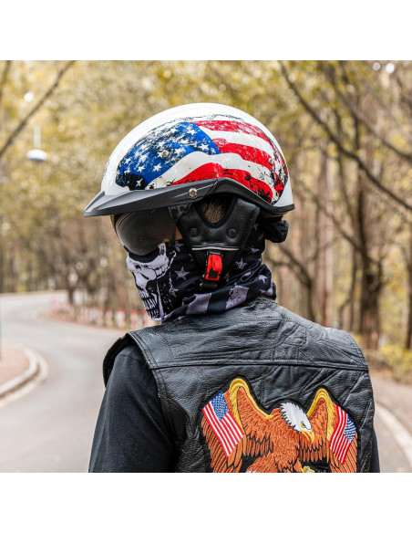 Casco Abierto VCOROS VHF04 con Visera Solar y Hebilla Rápida