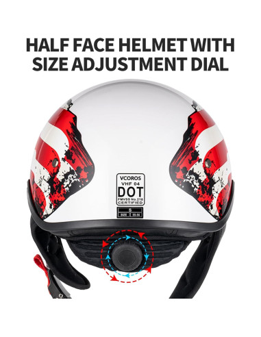 Casco Abierto VCOROS VHF04 con Visera Solar y Hebilla Rápida