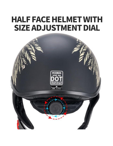 Casco de Media Cara VCOROS VHF04 Mate Indio XL DOT