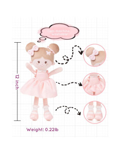 Muñeca de Trapo Leya Mariposa Rosa 30 cm para Bebé 2