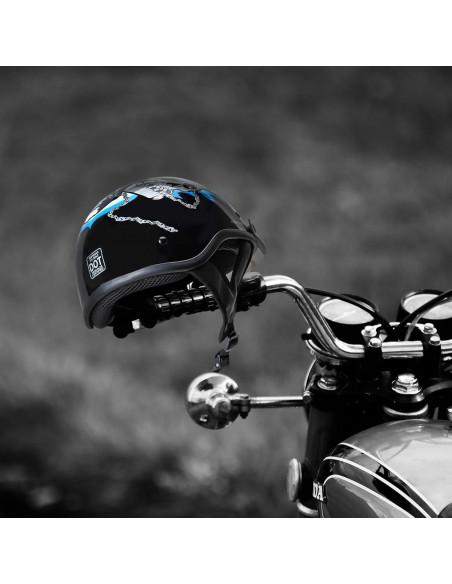 Casco Medio Rostro CARTMAN Calavera Azul Pequeño DOT Casco Medio Rostro CARTMAN Calavera Azul Pequeño DOT