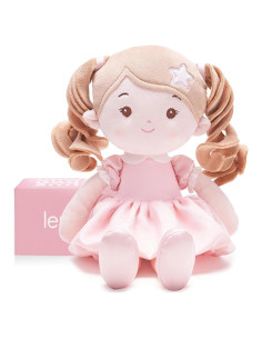 Muñeca de Trapo Suave LeyaDoll 30 cm Rosa para Bebé
