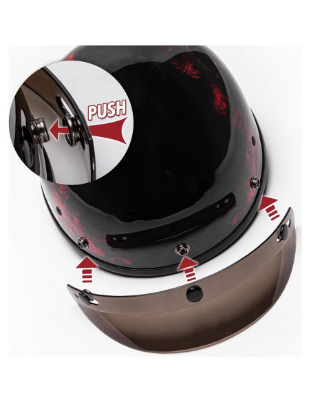 Casco Cartman CM-808G02XL Calavera Roja para Moto X-Large