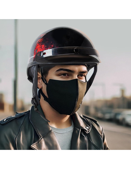 Casco Cartman CM-808G02XL Calavera Roja para Moto X-Large