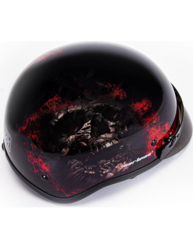 Casco Cartman CM-808G02XL Calavera Roja para Moto X-Large