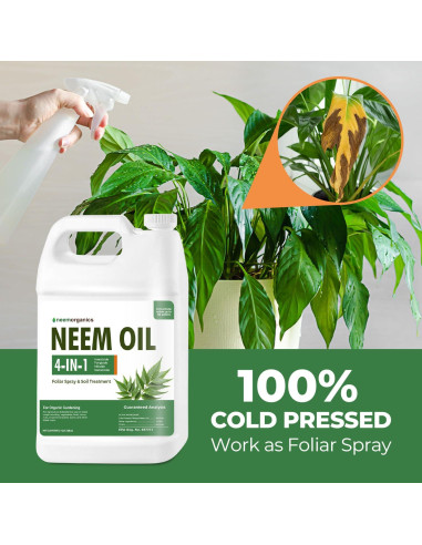 Aceite de Neem Puro Neem Organics 3.78L - Control de Plagas