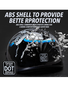 Casco Medio Rostro CARTMAN Calavera Azul X-Large DOT 2