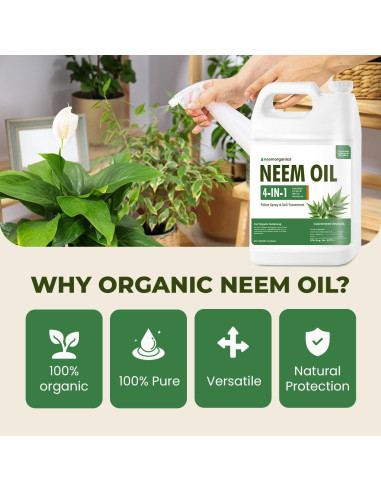 Aceite de Neem Puro Neem Organics 3.78L - Control de Plagas
