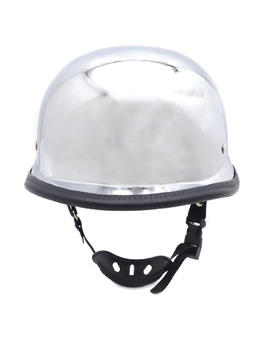 Casco de Media Cara HTTMT Plateado Tamaño L para Motocicleta