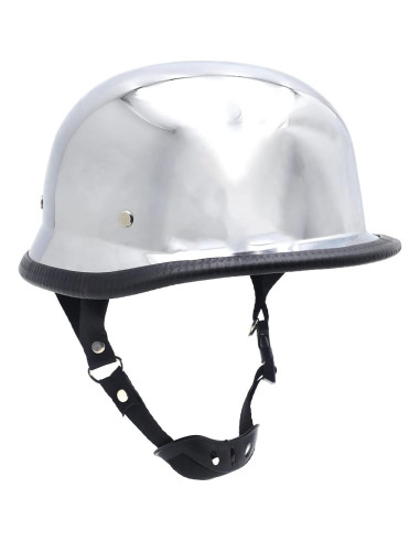 Casco de Media Cara HTTMT Plateado Tamaño L para Motocicleta