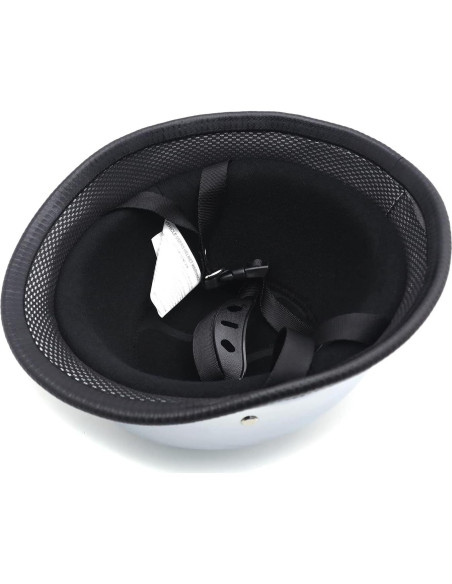 Casco de Media Cara HTTMT Plateado Tamaño L para Motocicleta