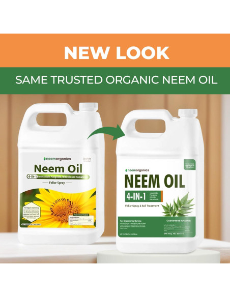 Aceite de Neem Puro Neem Organics 3.78L - Control de Plagas