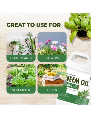 Aceite de Neem Puro Neem Organics 3.78L - Control de Plagas