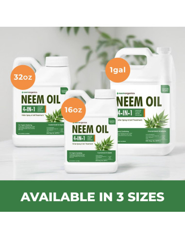 Aceite de Neem Puro Neem Organics 3.78L - Control de Plagas